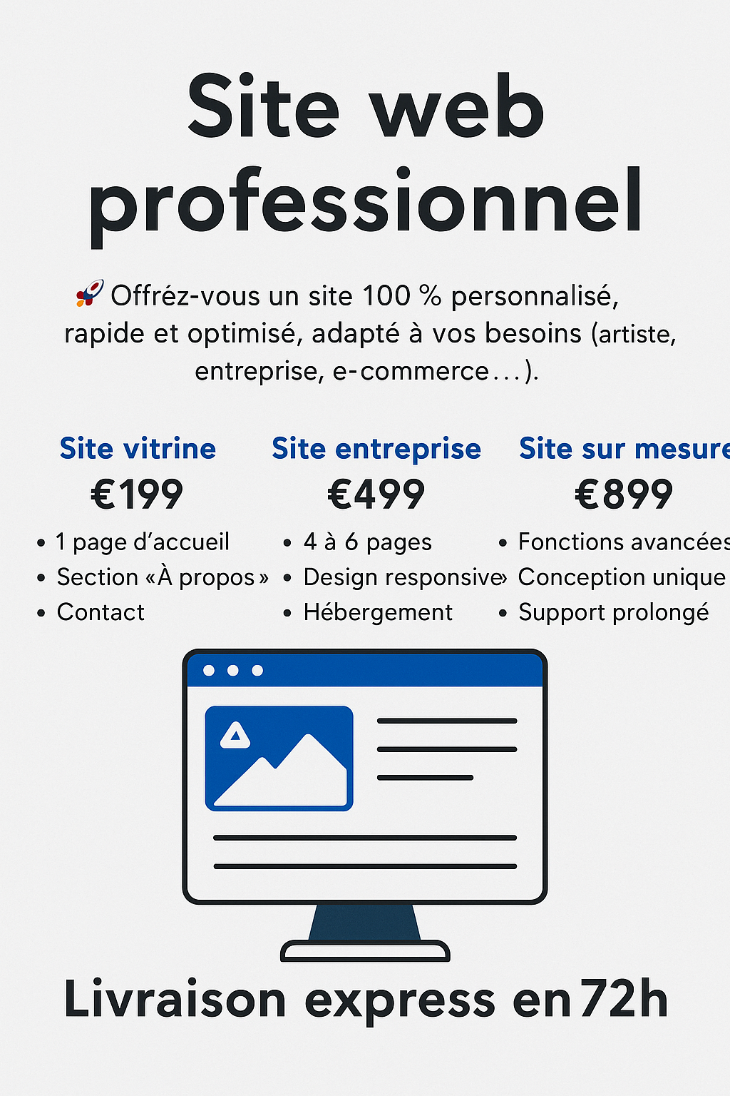 Un Site Pro, Rapide & Optimisé pour Réussir en Ligne
