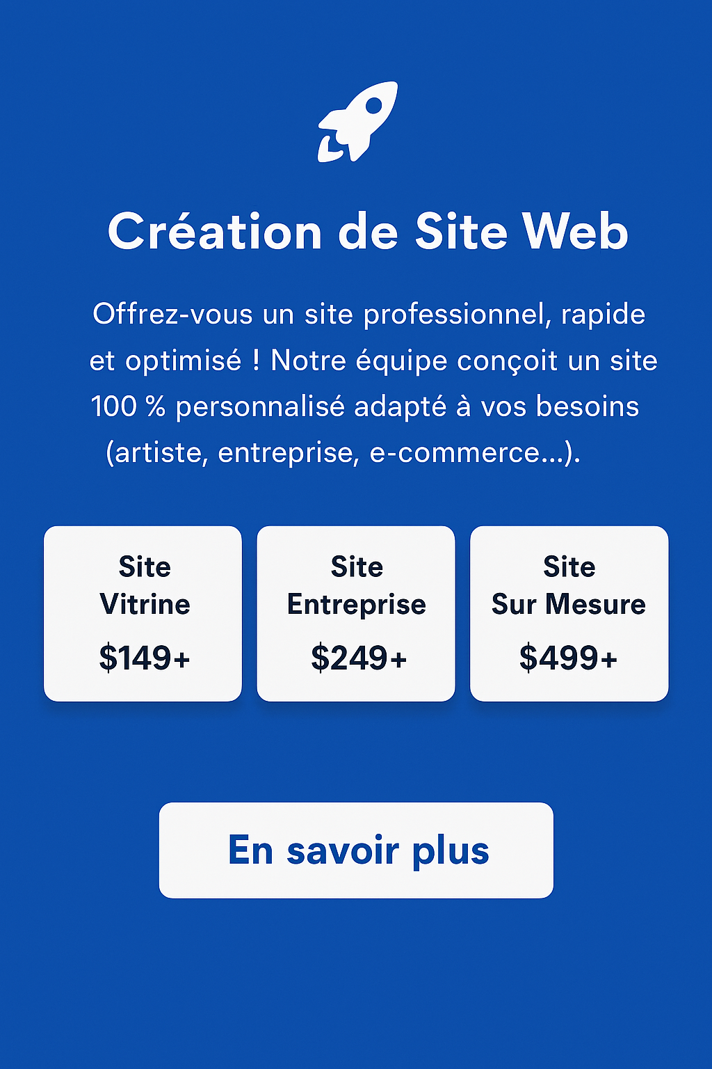 Un Site Pro, Rapide & Optimisé pour Réussir en Ligne